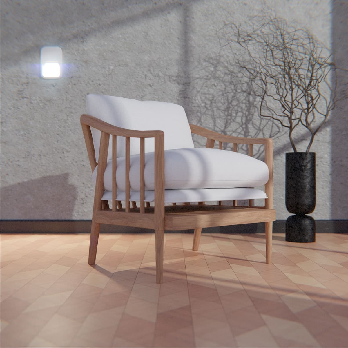 A portable air purifier standing on the floor of a living room - a stand-in for the Levoit Core 400S, not a photograph of this model